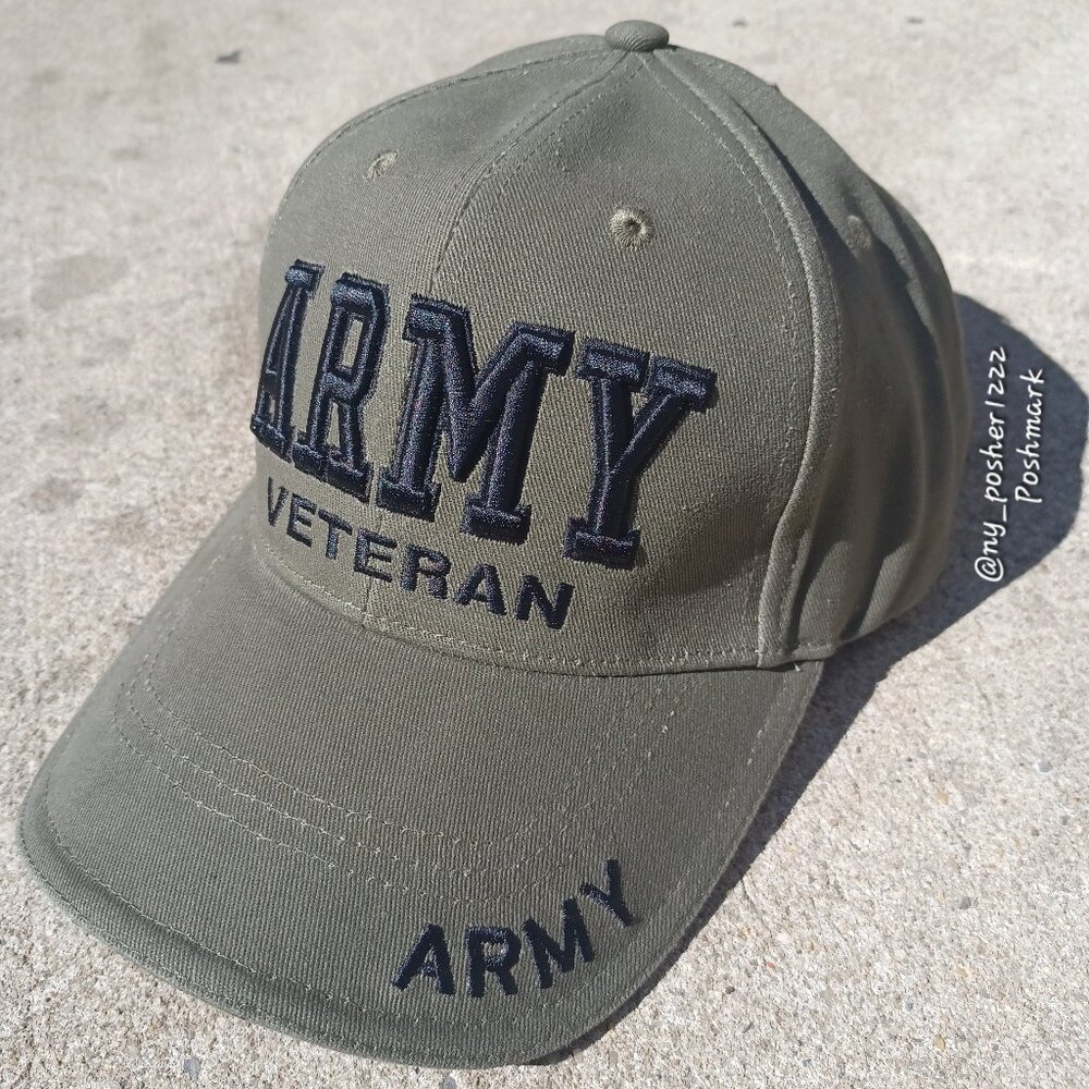 𝙍𝙊𝙏𝙃𝘾𝙊 Deluxe Low Profile 𝐀𝐑𝐌𝐘 𝗩𝗘𝗧𝗘𝗥𝗔𝗡 Baseball Cap Green